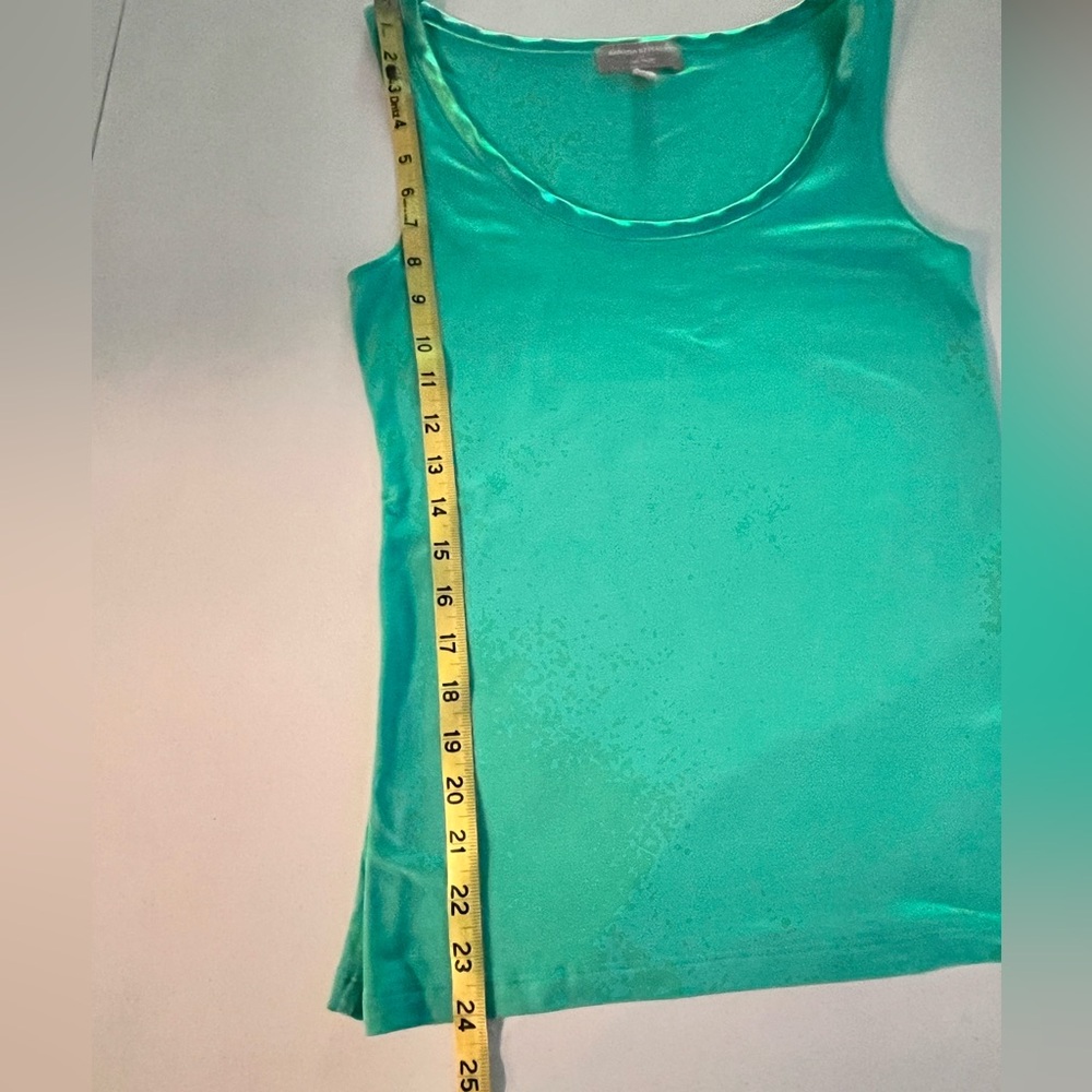 Banana Republic Womens Luxe Touch Tank Top Size S Green Satin Trim - Picture 7 of 7